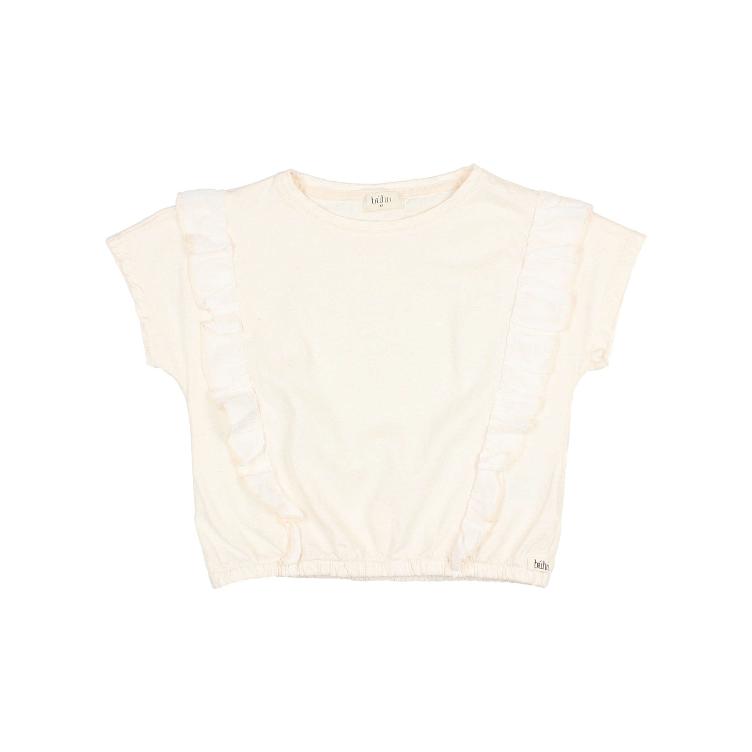 Girly linen t shirt talc