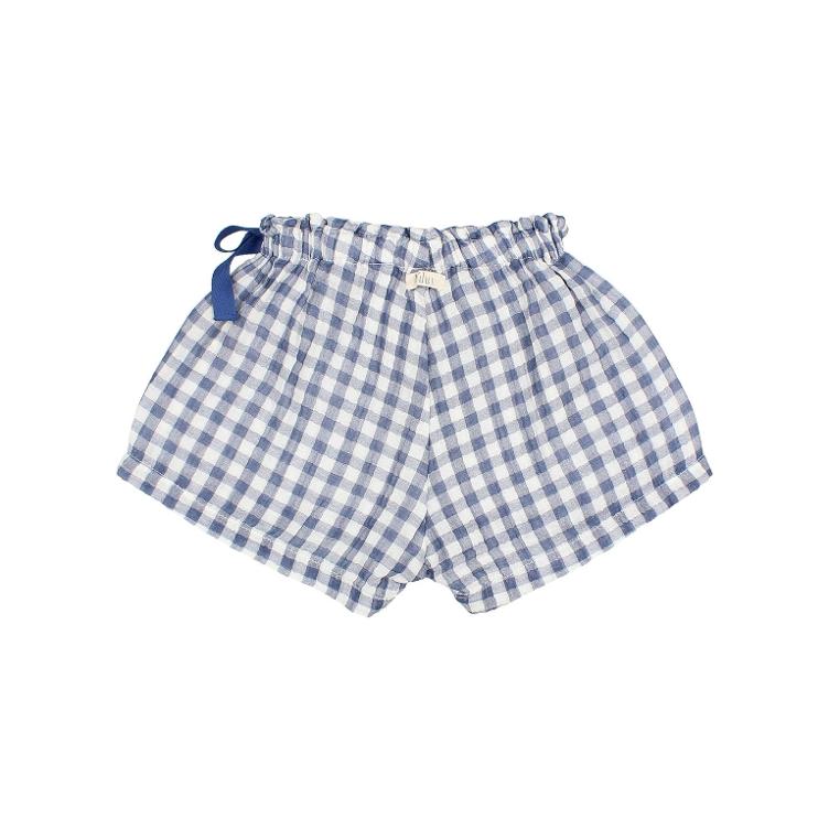 Gingham shorts blue stone - 0