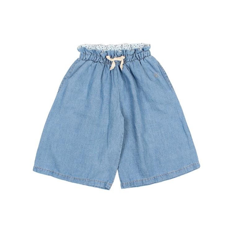 Denim linen skirt pants washed denim