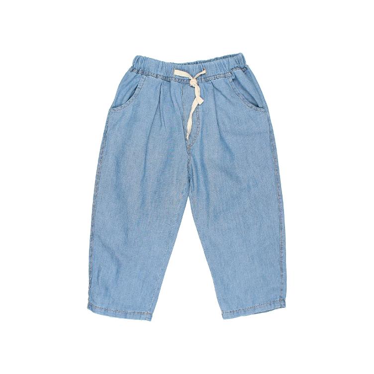 Denim linen pants washed denim