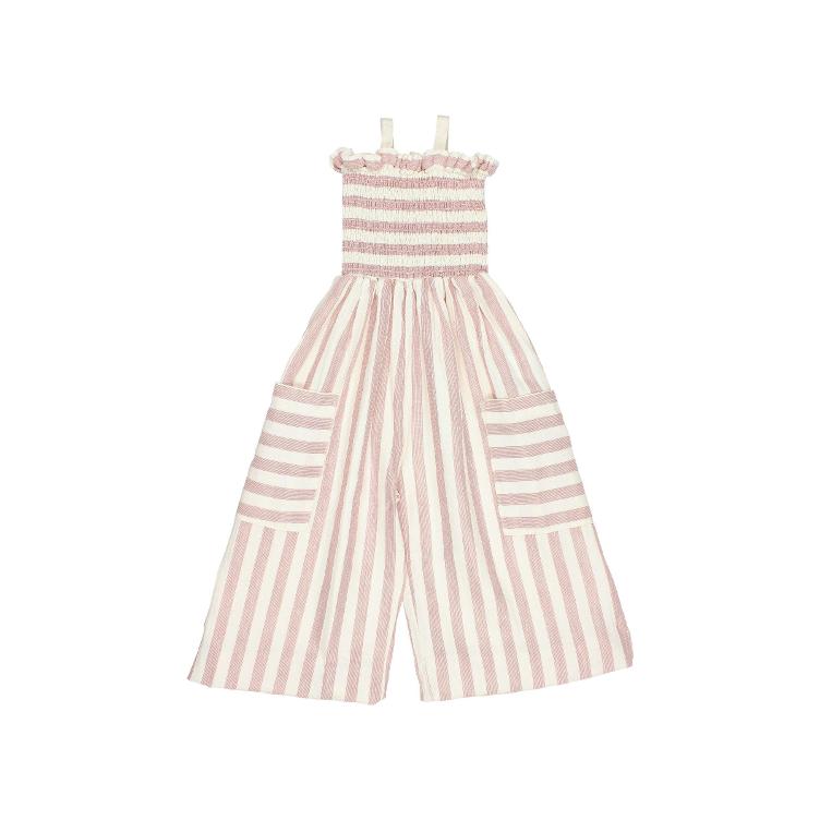 stripes jumpsuit desert red