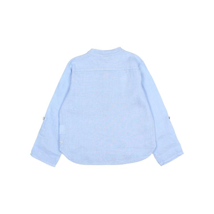 linen kurta shirt placid blue - 0