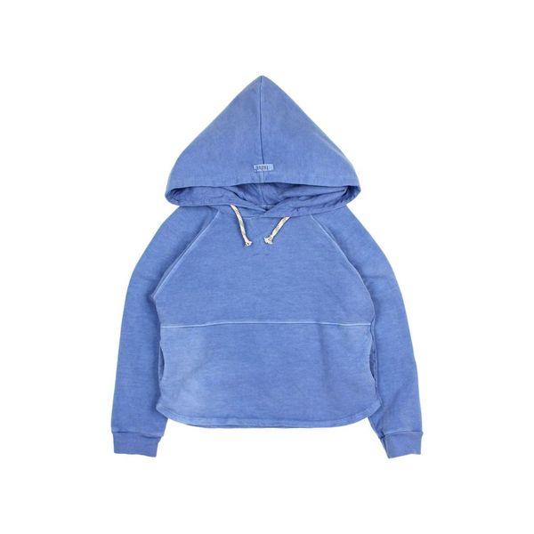 Hood fleece jumper blue surf