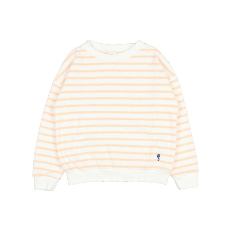 Terry stripes sweatshirt light pink