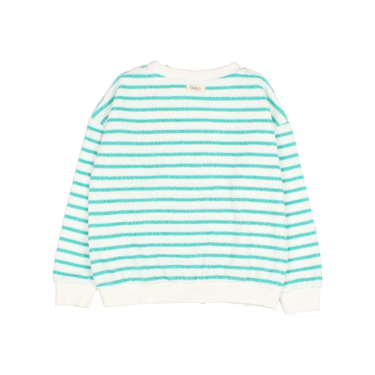 Terry stripes sweatshirt pool green - 0