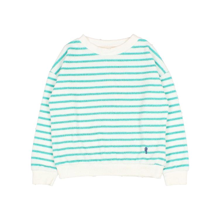 Terry stripes sweatshirt pool green