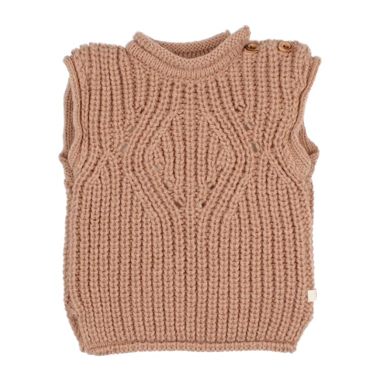 BB soft knit waistcoat antic rose