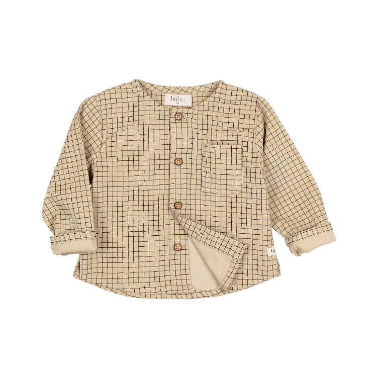 BB mini check shirt wheat