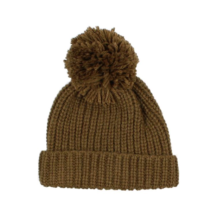 Pom Pom Soft Knit hat kaki