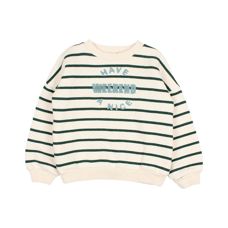 Stripes sweatshirt ecru green