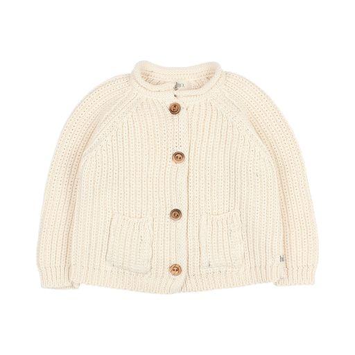 BB Cotton knit cardigan ecru