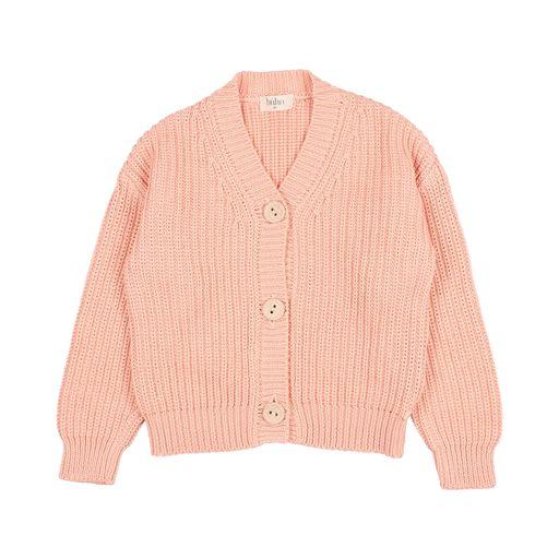 Cotton knit cardigan apricot