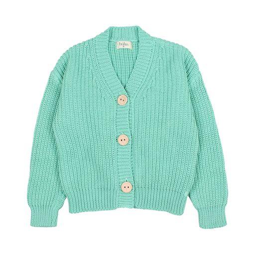 Cotton knit cardigan mint