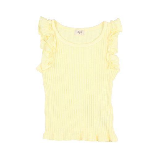 Rib ruffle t shirt mimosa