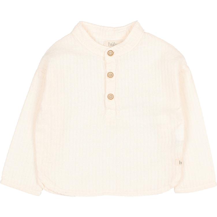 BB sheer check shirt talc
