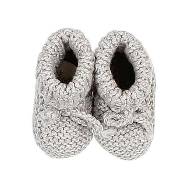 Newborn Knit Booties light grey