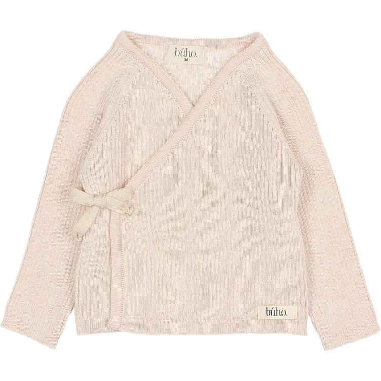 Newborn crossed cardigan cream pink