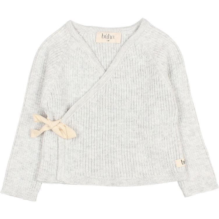 Newborn crossed cardigan ice blue