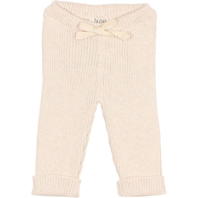 Newborn rib knit legging cream pink
