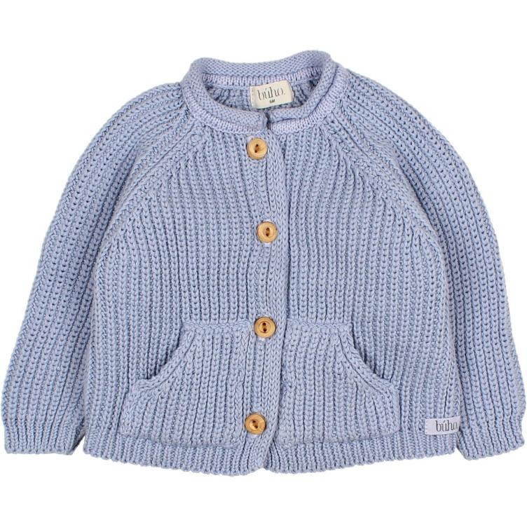 Baby Pocket Knit Cardigan anil