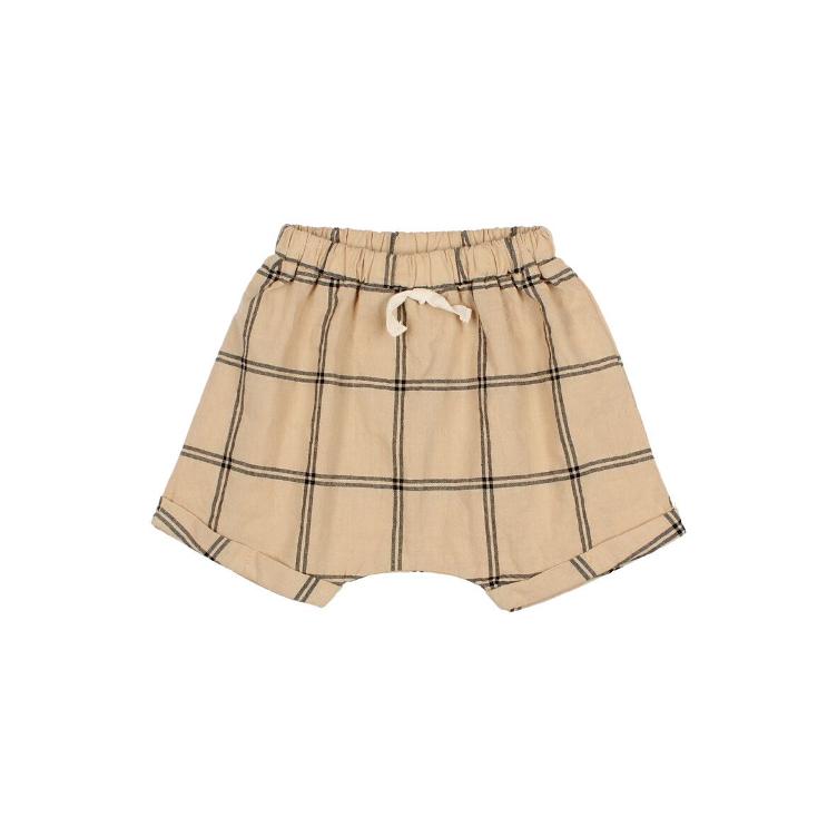 Baby cotton check short biscotto