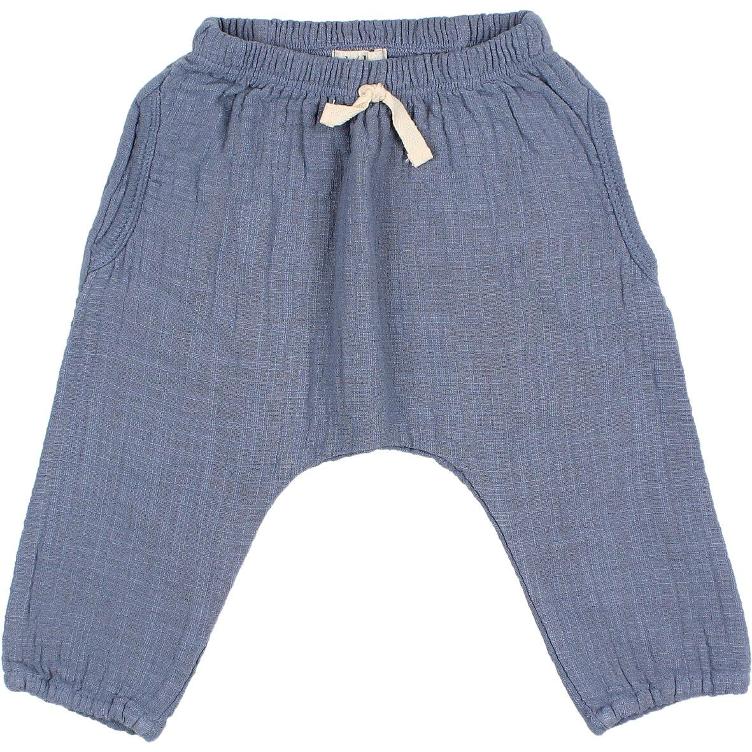 Baby doble gauze pants blue