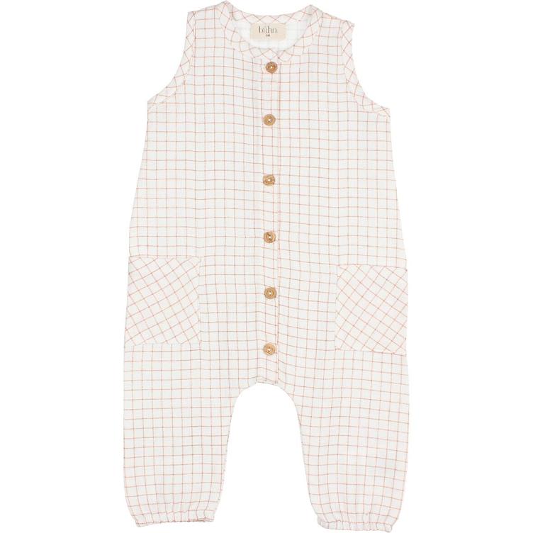 Baby Mini Check Jumpsuit terracota