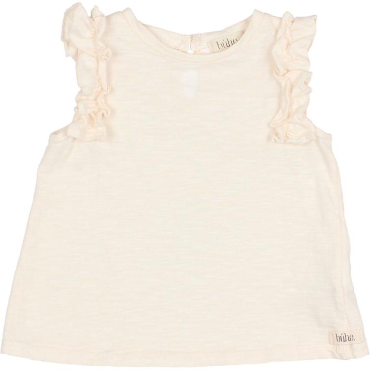 Baby Ruffle T shirt talc