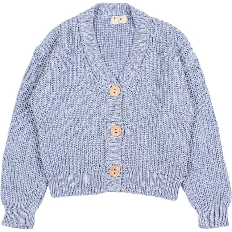 Cotton knit cardigan anil