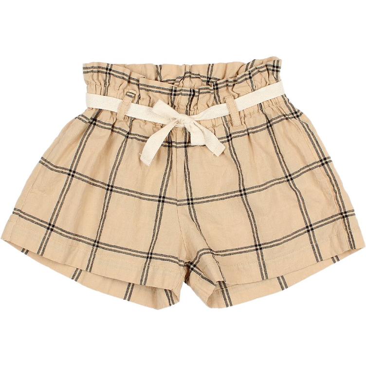 Cotton check short biscotto