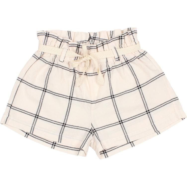 Cotton check short talc