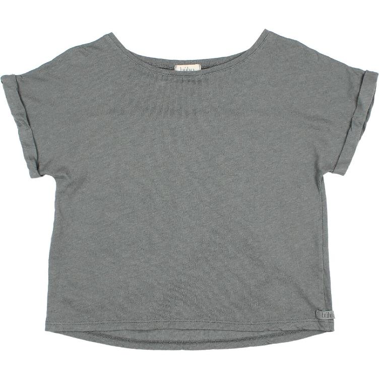 Girl linen t shirt graphite
