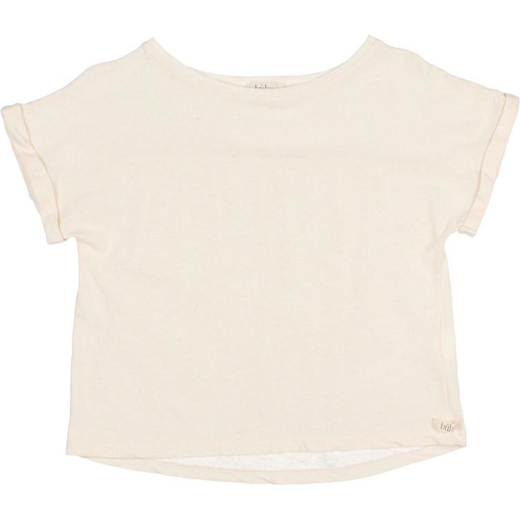 Girl linen t shirt talc