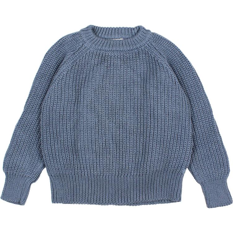 Cotton knit jumper blue