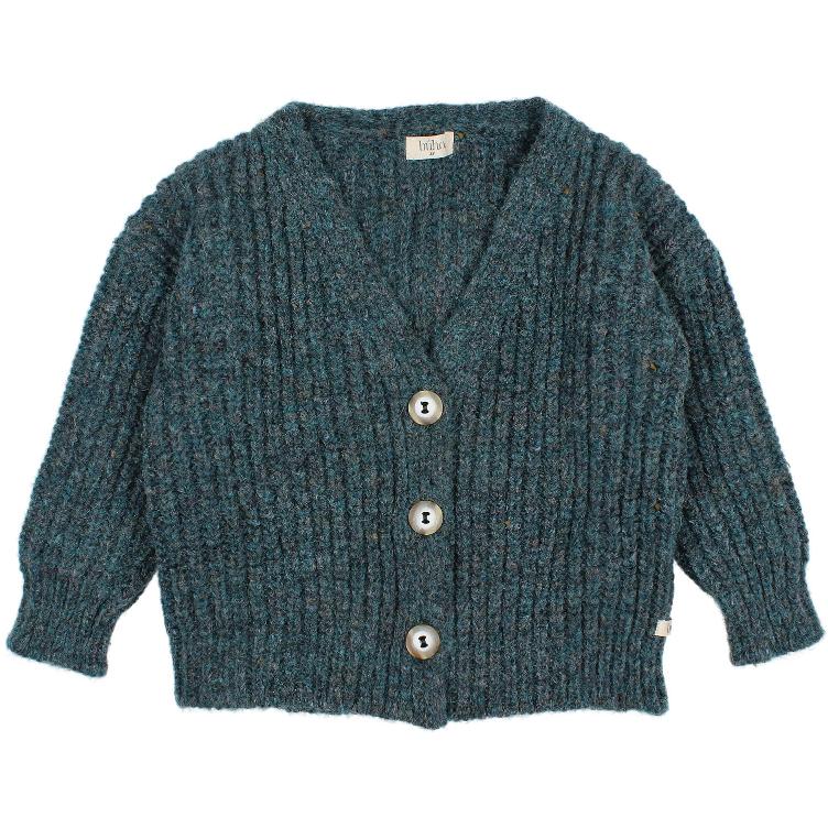 Ribbed knit Cardigan north sea