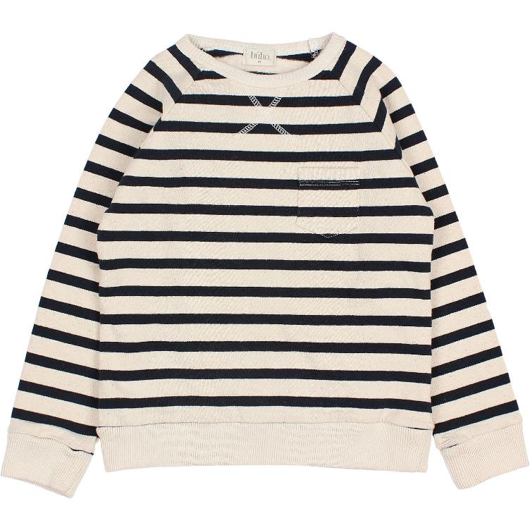 Navy stripes sweatshirt ecru