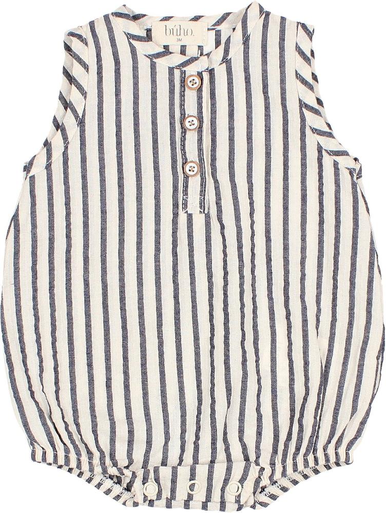 stripe romper navy blue