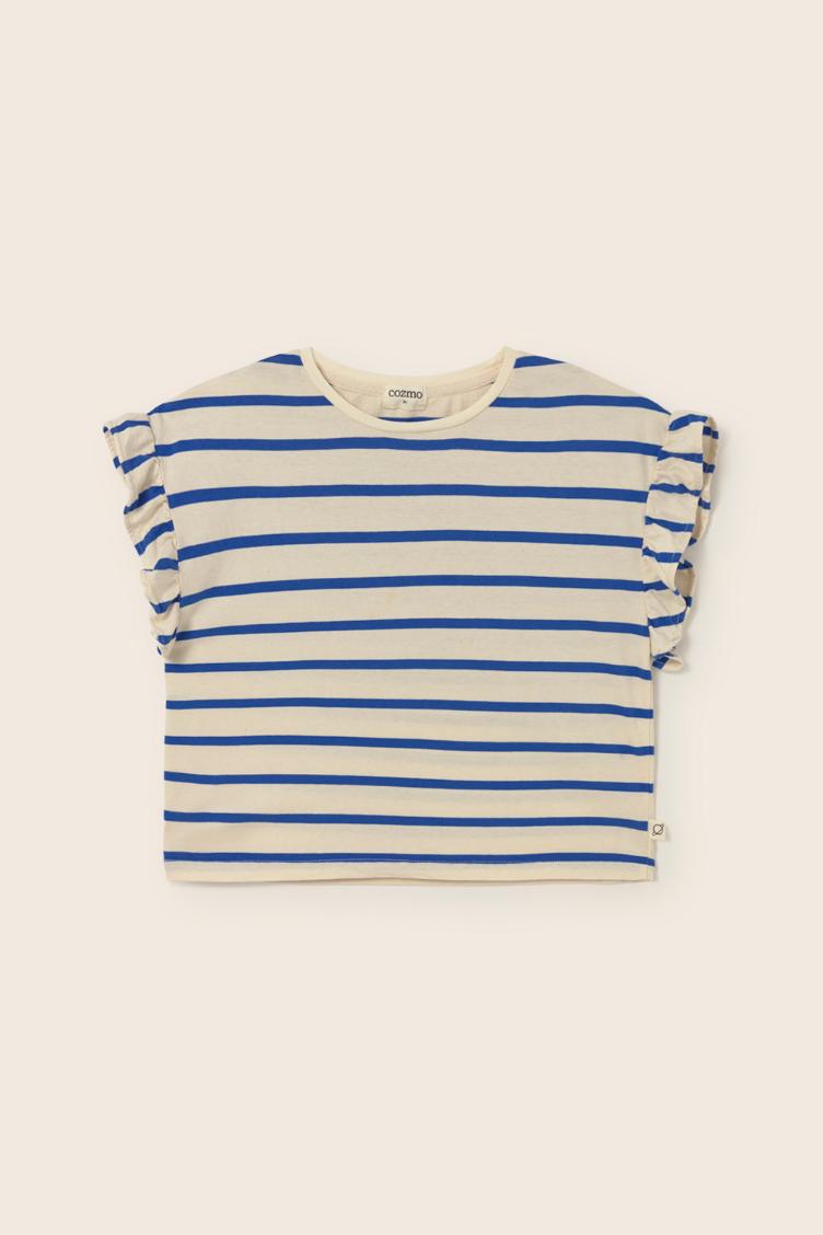 Aria ivory striped jersey cotton