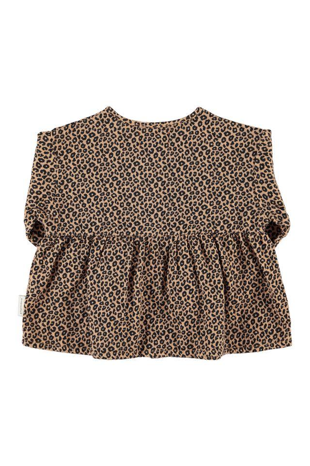 blouse brown w animal print - 0