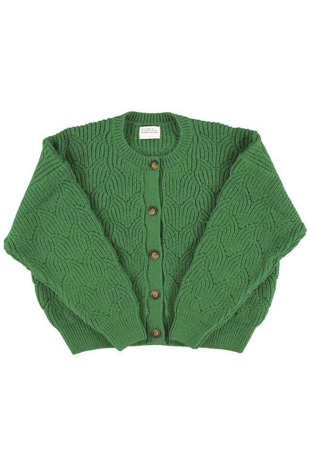 Knitted soft cardigan green