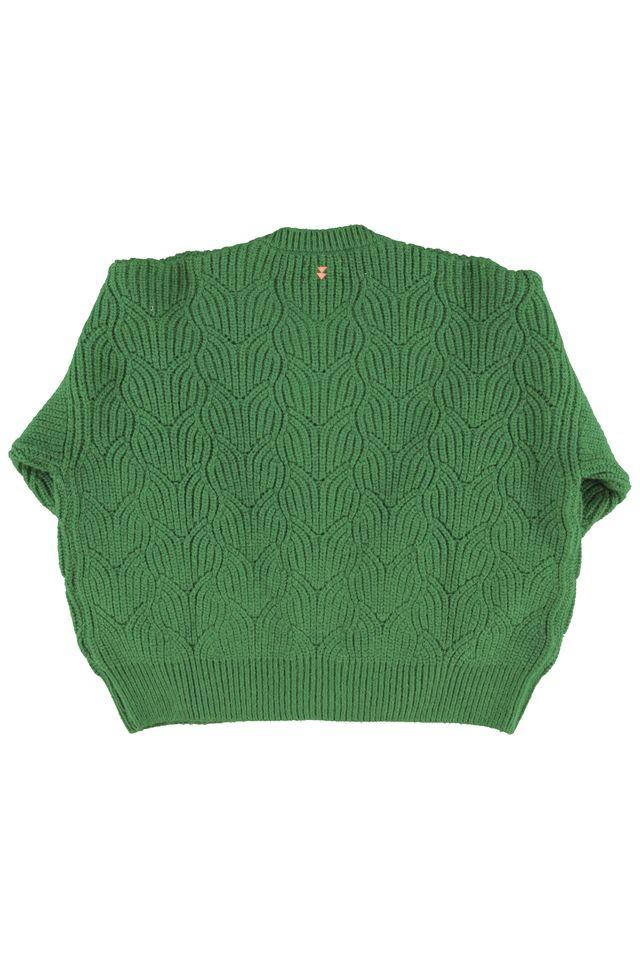 Knitted soft cardigan green - 0