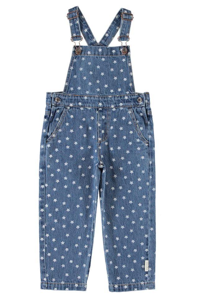 dungarees washed navy denim w stars