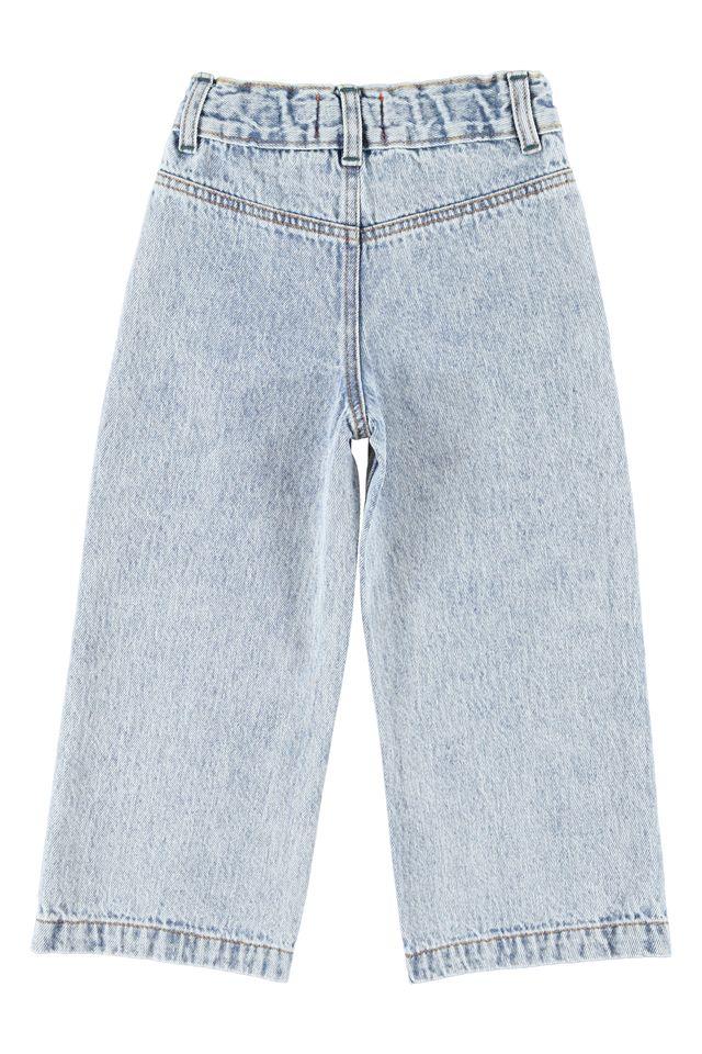 flare trousers fadded light blue denim - 0