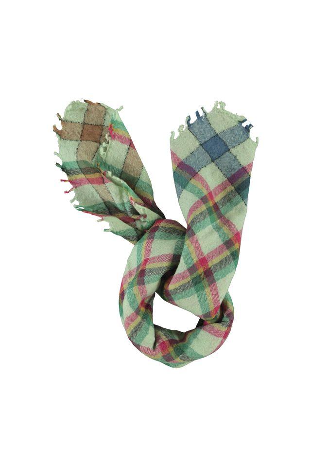 scarf light green checkered