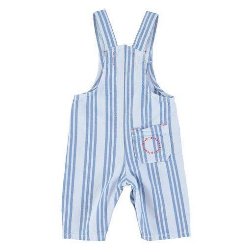 Baby dungarees large blue stripes - 0