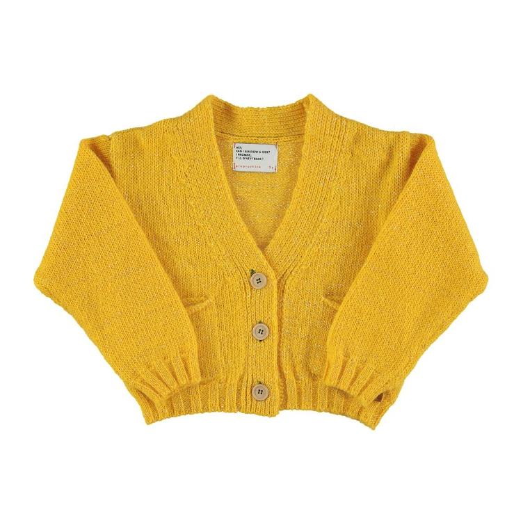 Baby knitted V jacket yellow