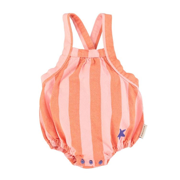 baby romper orange pink stripes