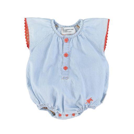 Baby romper w butterly sleeves light blue