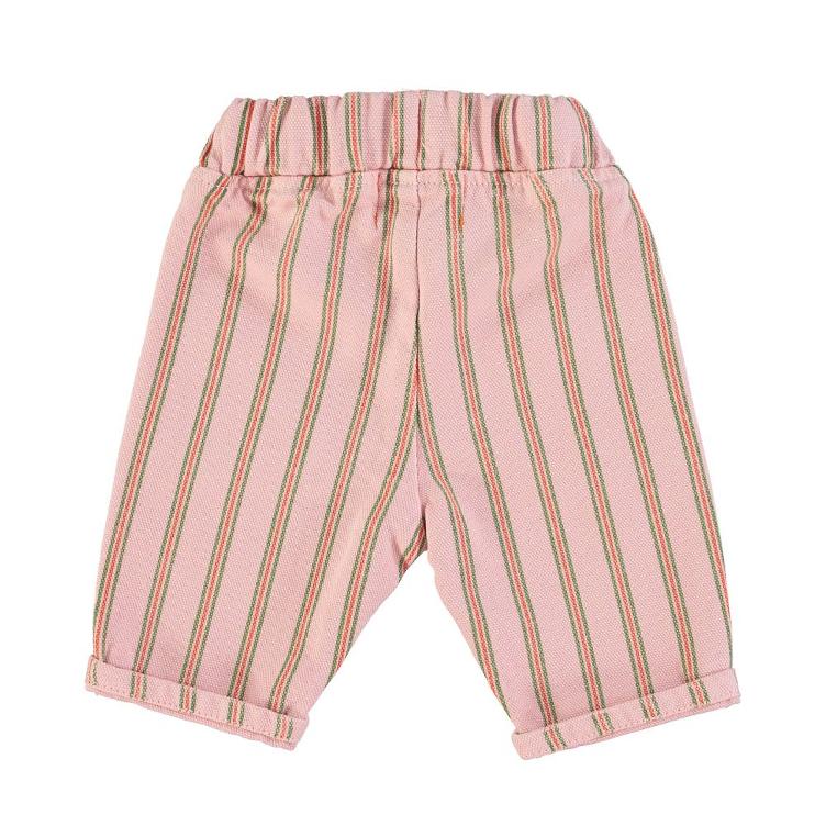 Baby trousers light pink w multicolor stripes - 0