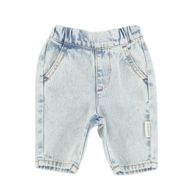baby trousers washed blue denim
